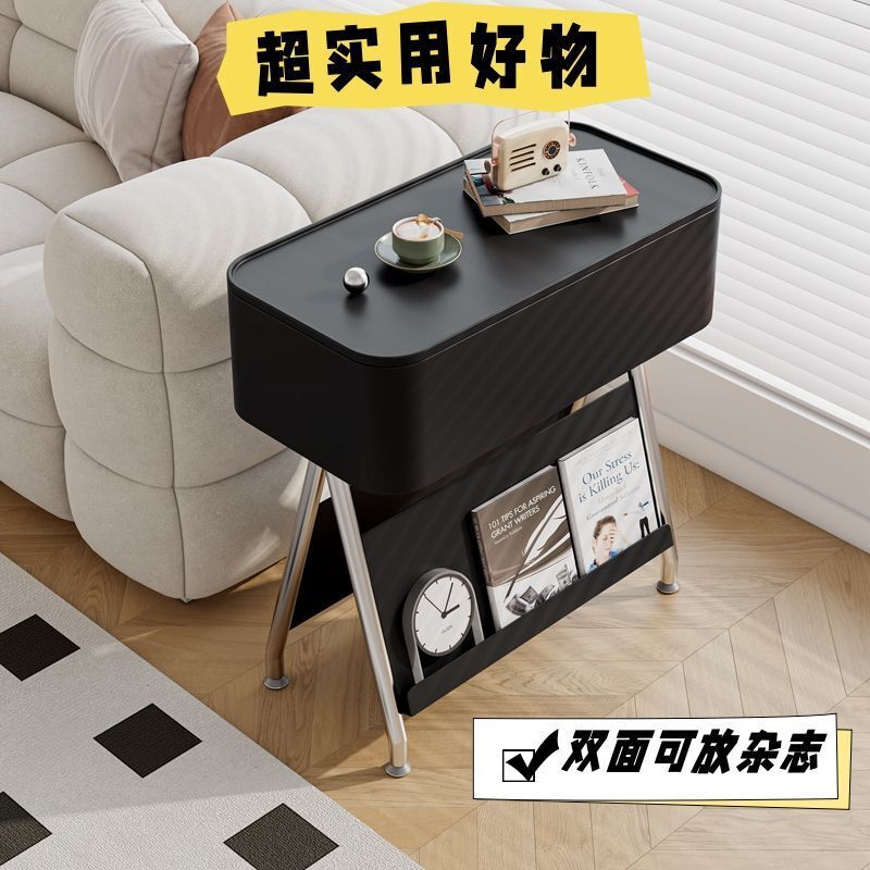 Living Room Sofa Side Cabinet Creative Cream Style Side Table Modern Simple Movable Bedside Small Table Small Coffee Table Rotating