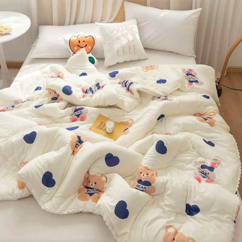 Summer A Category Maternity and Children Machine Washable Knitted Summer Cool Blanket Single Size Silk Cotton Space Blanket Core Spring and Autumn Air Conditioning Thin Blanket