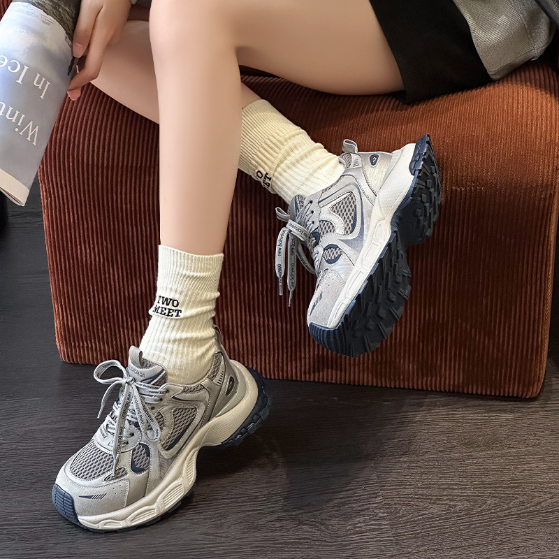 真皮老爹鞋女2025秋季爆款百搭厚底网红超火显脚小众运动休闲鞋潮|undefined
