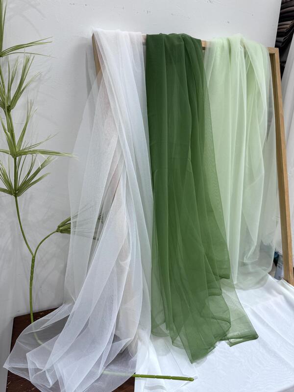 Green Gauze Fabric for Creative Decoration, Soft Gauze Background, Gauze Curtain, Mesh Fabric for Kindergarten, Soft Decorative Fabric, Solid Color Fabric