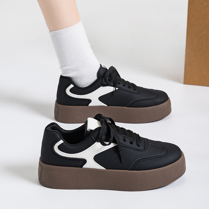 Zapatos blancos de suela gruesa para mujeres primavera nuevo retro multifacé zapatos de entrenamiento de moda para hombres y mujeres zapatos de skate casuales F8871 image 5