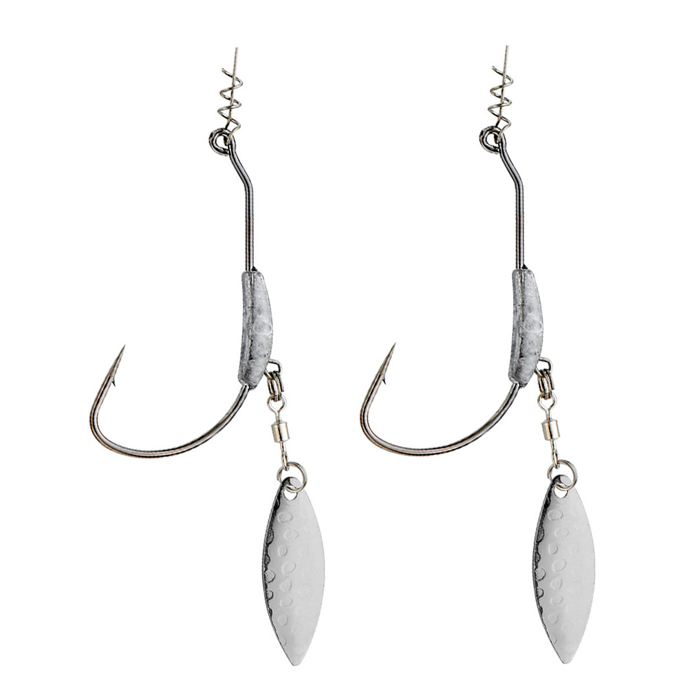 寶特 2g-9g帶鉛曲柄鈎加亮片寬腹單鈎4支裝路亞鉛頭鈎跨境電商