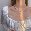 Brand cute necklace from pearl, lock, chain for key bag , Japanese and Korean, simple and elegant design