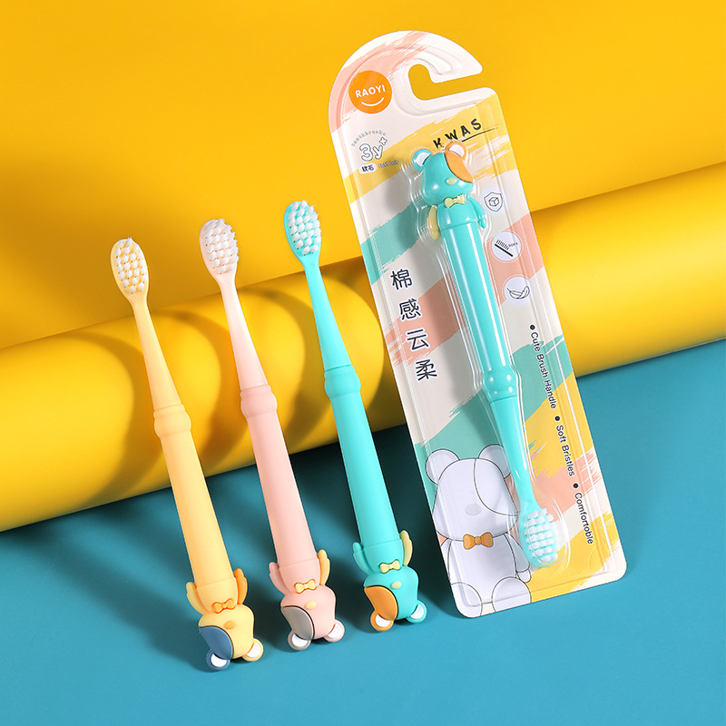 Cartoon children's toothbrush small dinosaur 3-12 years old soft hair baby toothbrush Gum Protection household children toothbrush factory wholesale