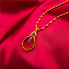 Fashionable copper pendant jade, golden nail decoration, 24 carat, with gem