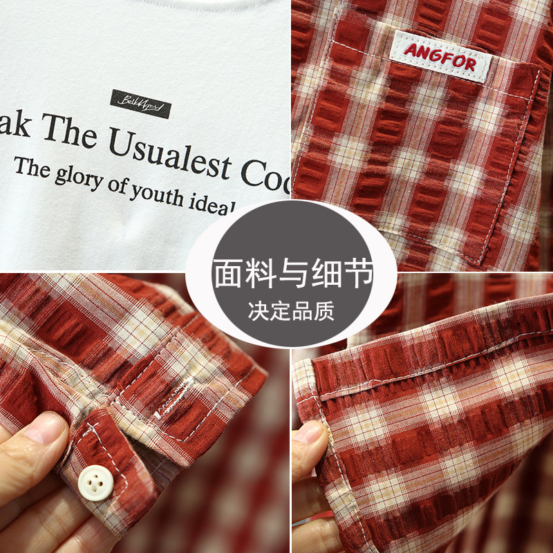 7679 traje de primavera para niños 2025 nuevo estilo estilo occidental moda primavera y otoño ropa camisa coreana de tres piezas