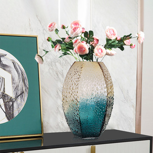 新款现代简约几何描金玻璃花瓶 北欧风花瓶摆件客厅插花装饰批发详情12