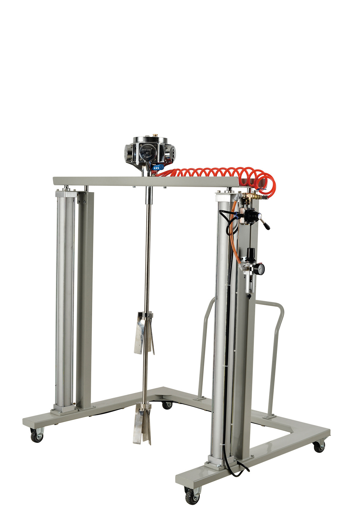 厂家供应50加仑气动搅拌器 横板式搅拌涂料 夹式升降式防爆搅动机