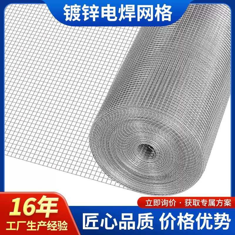 热镀锌防锈铁丝网 焊接钢丝网格养殖护栏网 抹墙挂灰镀锌电焊网