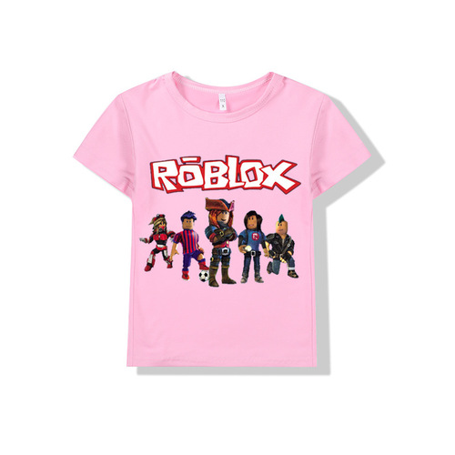 跨境货源Roblox热销卡通印花图案童装男女童短袖T恤外贸一件代发