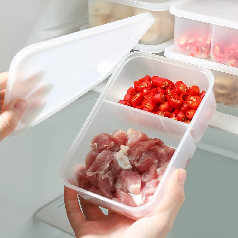 frozen refrigerator, fresh, transparent soft cover, storage box, side dishes preparation, non -skewed flavor superimposed category ingredient box