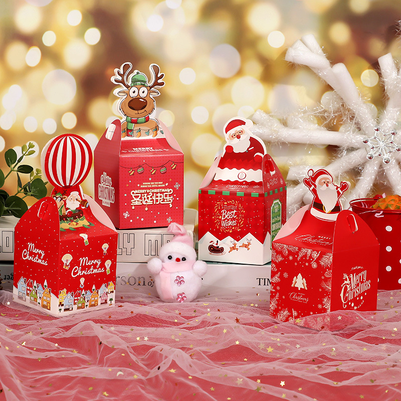 新款卡通圣诞老人苹果盒圣诞节苹果包装盒平安夜圣诞盒幼儿园礼物
