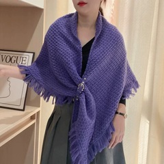 新型の三角革のニットのストール秋の冬の保温のストールの韓国版のファッションの百合のネットの赤いマフラーの女性の高級