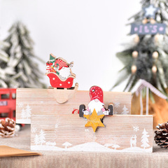 新品聖誕木質日曆移動擺件創意無臉老人聖誕節倒計時日曆聖誕禮物