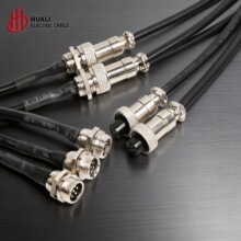焊接GX12带线航空插头M12-2P34P56芯插头公母头延长线连接器插座