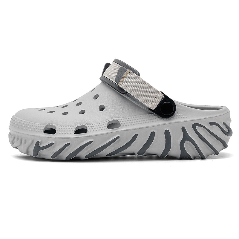 2025 verano nuevo estilo hombres zapatos casuales con agujeros suela gruesa eva moda interior y exterior playa sandalias Baotou al por mayor