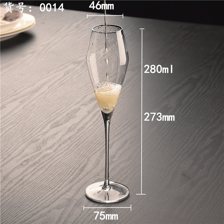 Taza de vidrio de cristal de champán taza de pie alto taza de vino espumante taza de vino caja de regalo set taza de vino taza de champán tulipán taza de pie alto