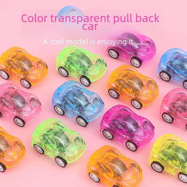 Toy car pull back car creative mini plastic car can Boy Children Baby exquisite transparent model