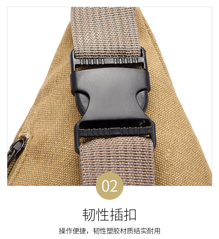 Men's construction site work close-fitting waist bag, wear-resistant canvas, crossbody mobile phone, loose change, crossbody single-shoulder convenient multi-layer bag undefined