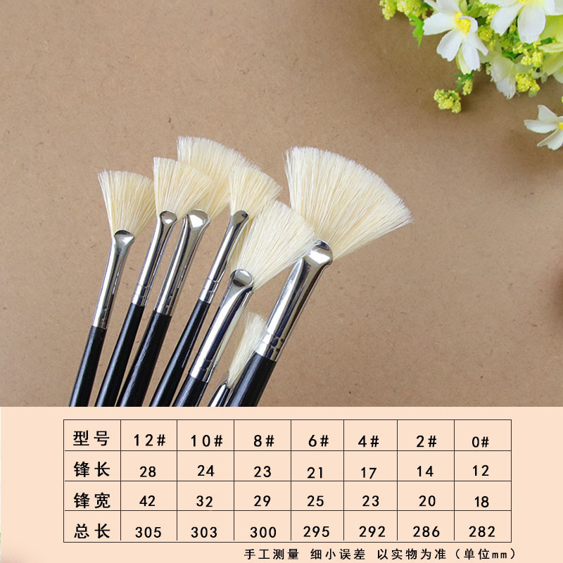 Pincel de cerdas de jabalí, pincel de pintura al óleo acrílico, pincel de pintura acrílica de acuarela gouache, pincel de abanico de cerdas de jabalí individual