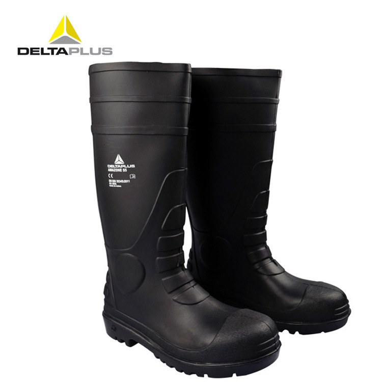 代尔塔301407PVC防砸防穿刺耐磨耐酸碱防护劳保雨靴高密度耐磨