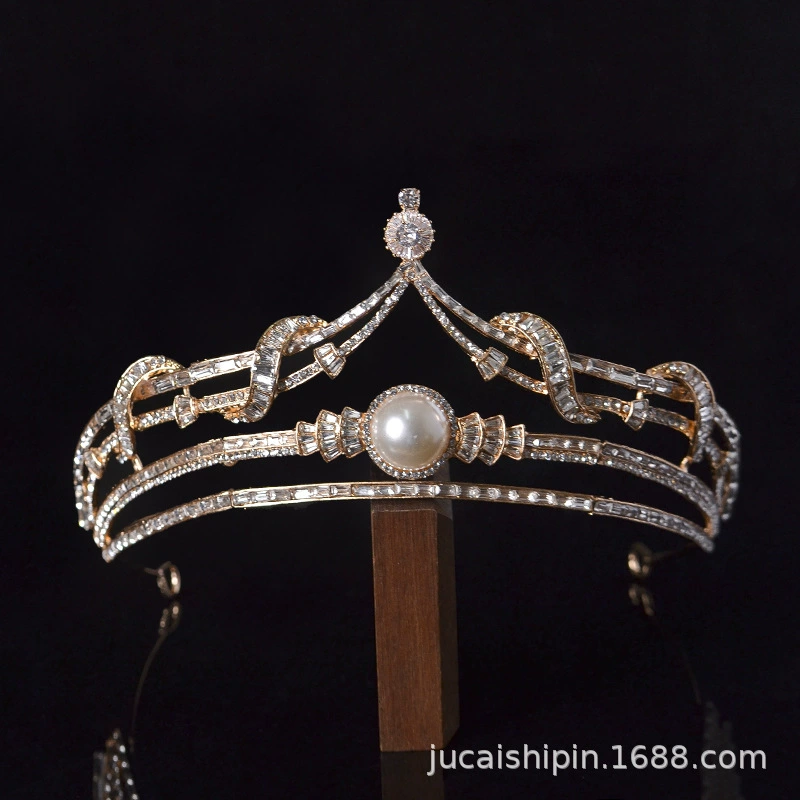 Корейская заколка для волос из жемчуга, маленькое princess-наряд, свадебное платье, корона, тиара, подарок на день рождения, пушистое платье