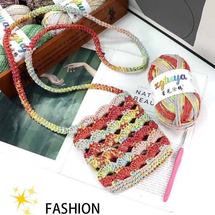 2.5mm Graffiti Line Dyed Thread Crochet Wool Knitting Hollow Cotton Round Yarn Rainbow Sunset DIY Crochet Hand Knitting 2.5mm Graffiti Line Dyed Thread Crochet Wool Knitting Hollow Cotton Round Yarn Rainbow Sunset DIY Crochet Hand Knitting
