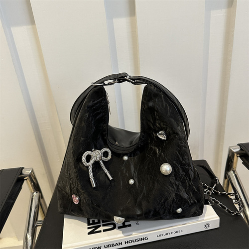 Design niche bow backpack single shoulder crossbody multi-purpose backpack high-end large-capacity chain tote bag