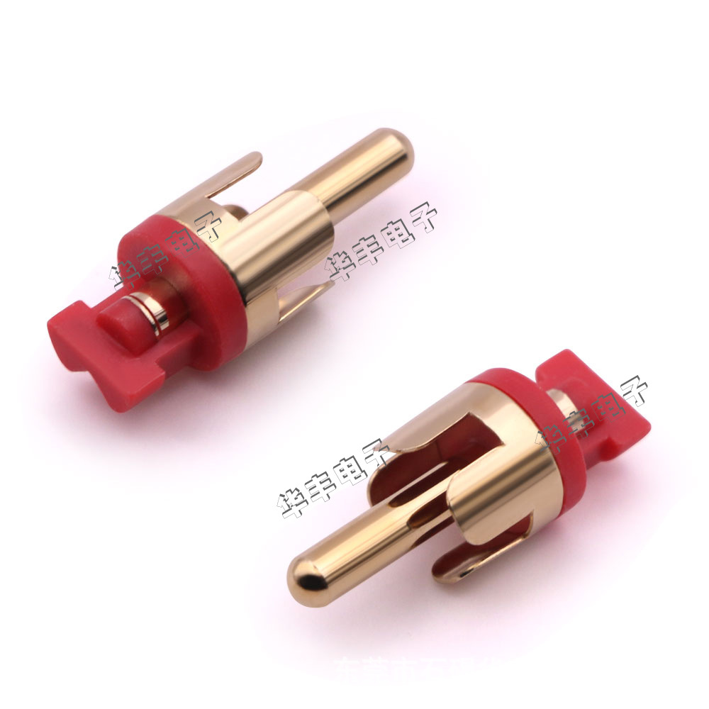 rca插头莲花母头镀金花瓣莲花公头高涨力单缝四缝平头RCA母音响