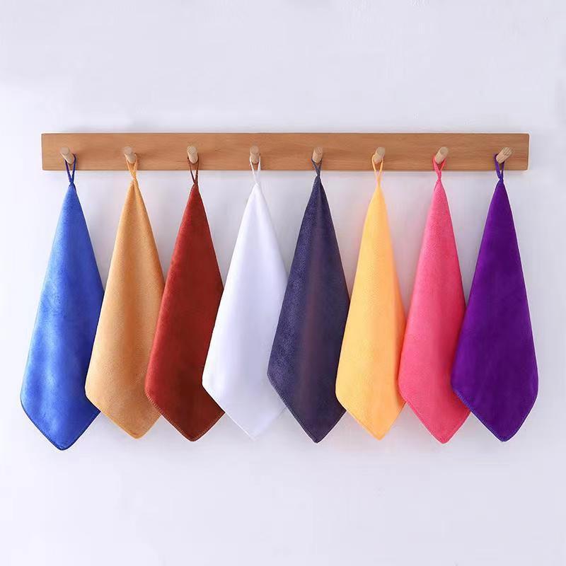 Microfibra pequeña toalla toallas cuadradas toallas para limpiar las manos sudor toallas cuadradas absorbentes de agua toallas blancas para niños regales pañuelos