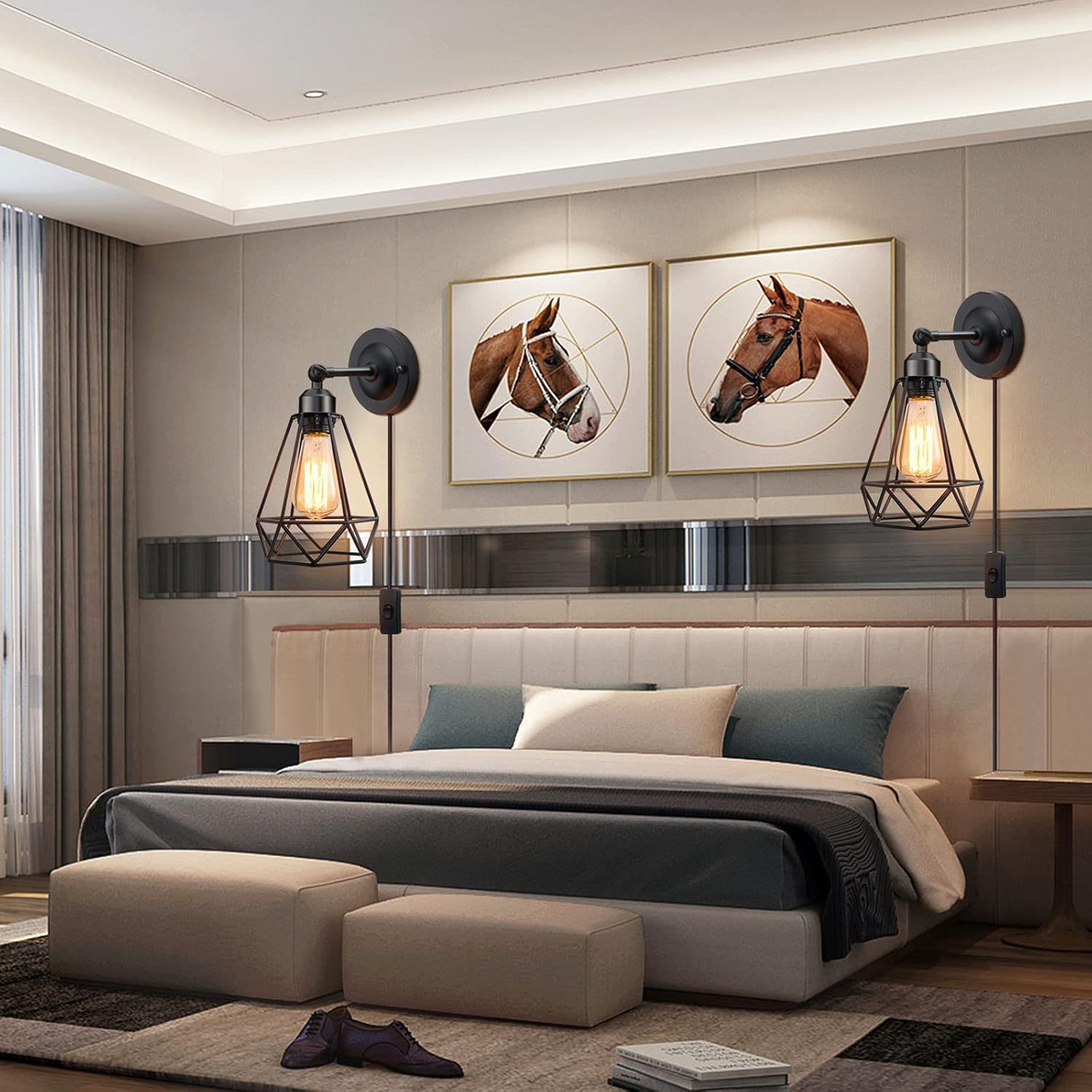 Lámpara de pared retro transfronteriza industrial de viento interior dormitorio pasillo pasillo pasillo pasillo balcón lámpara de pared LED creativa