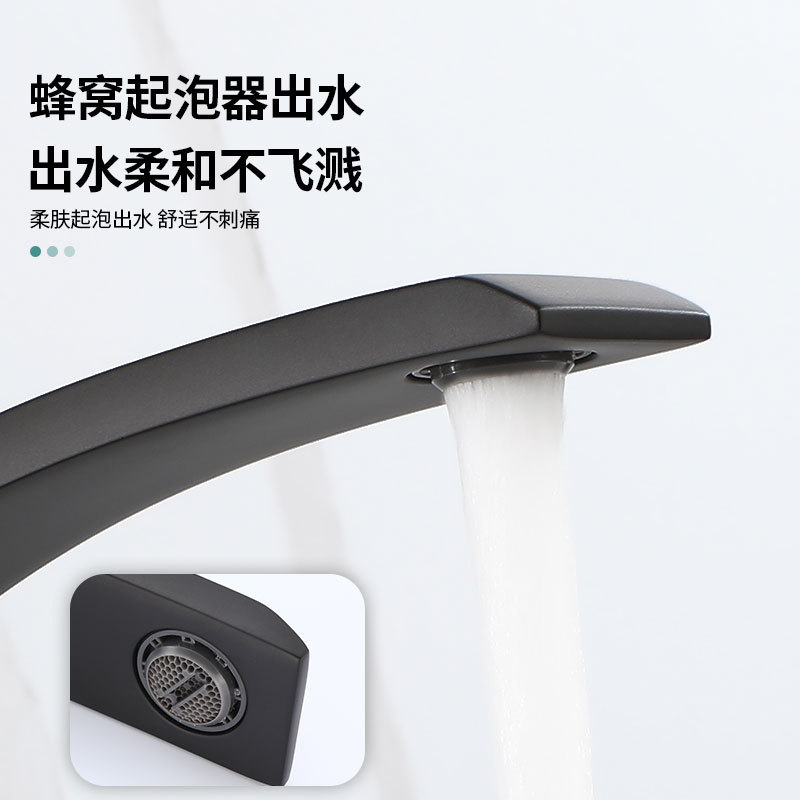 跨境冷热面盆水龙头黑白色洗脸盆卫生间洗手盆龙头|undefined