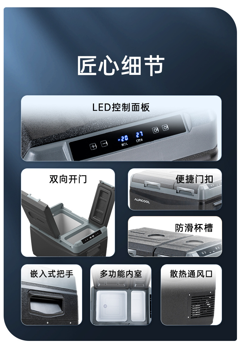 2025 New Model Ice Tiger Car Refrigerator with Dual Temperature Control, Dual-Use for Refrigeration and Freezing, Large Capacity, Suitable for Both Car and Home Use