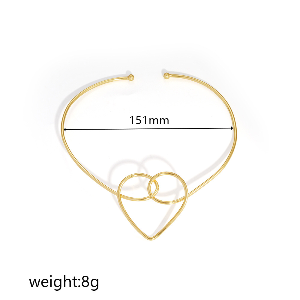 Europa y América sensación de diseño minimalista de acero inoxidable personalidad joyería india collar collar al por mayor