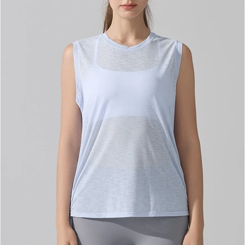 Moisture-Absorbent and Breathable Women's Sports Vest Sleeveless Quick-Drying Running Pilates Yoga Cover-Up