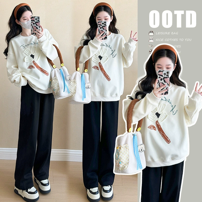 На месте новая корейская версия повседневной свитера для беременных женщин набор из двух частей