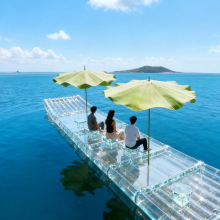 厂家供应景点观光船户外水上网红透明竹筏防水防撞独木舟批发