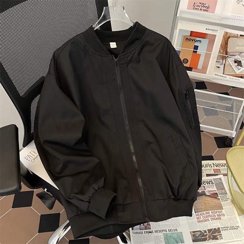 Solid color autumn retro jacket for men and women