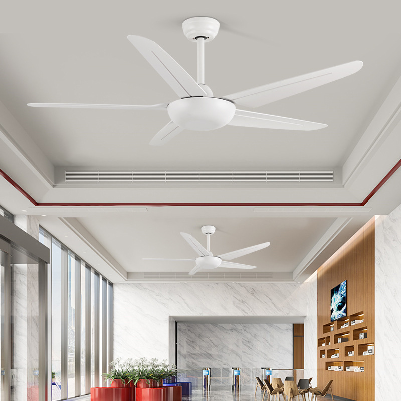 Large Wind Industrial Lights-free Ceiling Fan Dining Room Living Room Household Electric Fan Nordic Simple Commercial Engineering Ceiling Fan