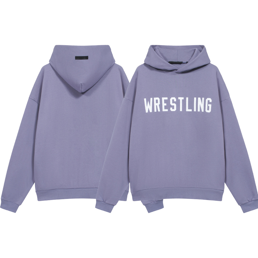 24FW nuevo FOG ESSENTIALS letra impresa corta para hombres y mujeres casuales sudadera con capuz