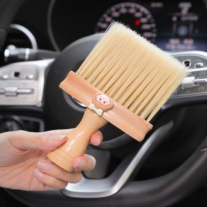 Solid Wood car interior dust removal brush cleaning tool air conditioning outlet cleaning artifact brush interior gap Solid Wood car interior dust removal brush cleaning tool air conditioning outlet cleaning artifact brush interior gap
