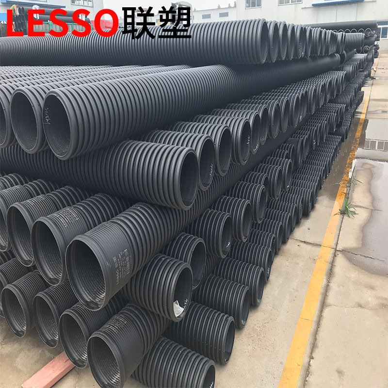 Pe排水用hdpe双壁波纹管PEDN315 SN8高强度耐用增强缠绕克拉管