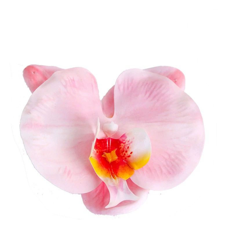 9,5 см Моделирование фаленопсис цветок голова чувствовать PU шпилька венок свадьба DIY декоративный десертный стол производители оптом