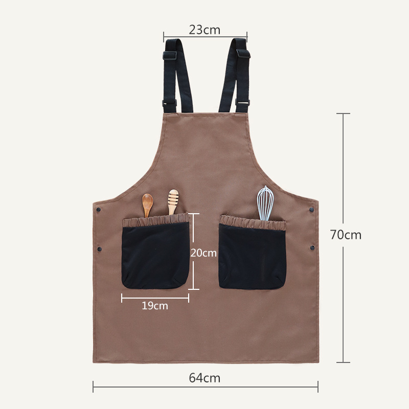 Transfronterizo Amazon lona delantal personalizado logotipo cocina catering manicuría ropa de trabajo abrigo peluquería delantal casero