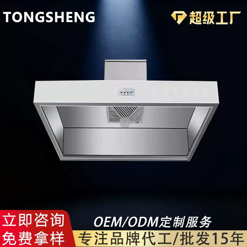 跨境商用抽油烟机不锈钢排烟罩小型饭店农村土灶家用厨房油烟机