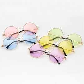 厂家批发日韩可爱彩色镜片复古圆形太阳镜圆框海洋片太阳眼镜
