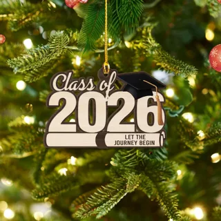 跨境2026毕业装饰品毕业礼服圣诞木质工艺品毕业季装饰挂件