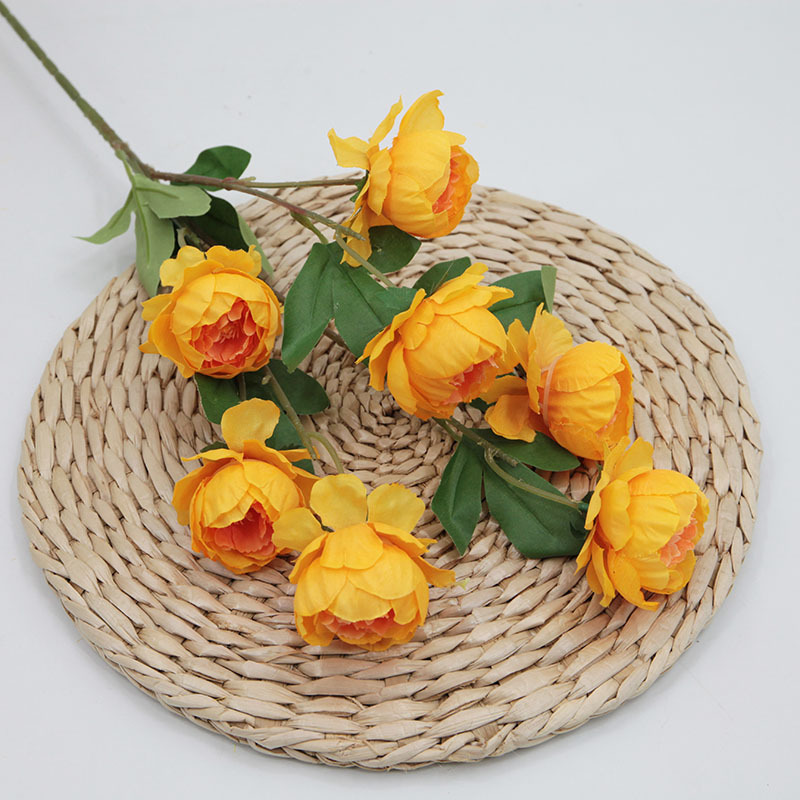 Flor Artificial 6-cabeza exquisita peonía artificial peonía flor boda Home Hotel accesorios de tiro Flor de seda flor artificial al por mayor