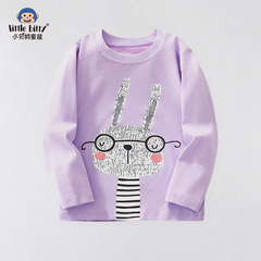 子供の長袖の丸首のtシャツのカジュアルな女の子の上着のかわいい子供服の欧米の漫画の女の子の服の底のシャツのファッション