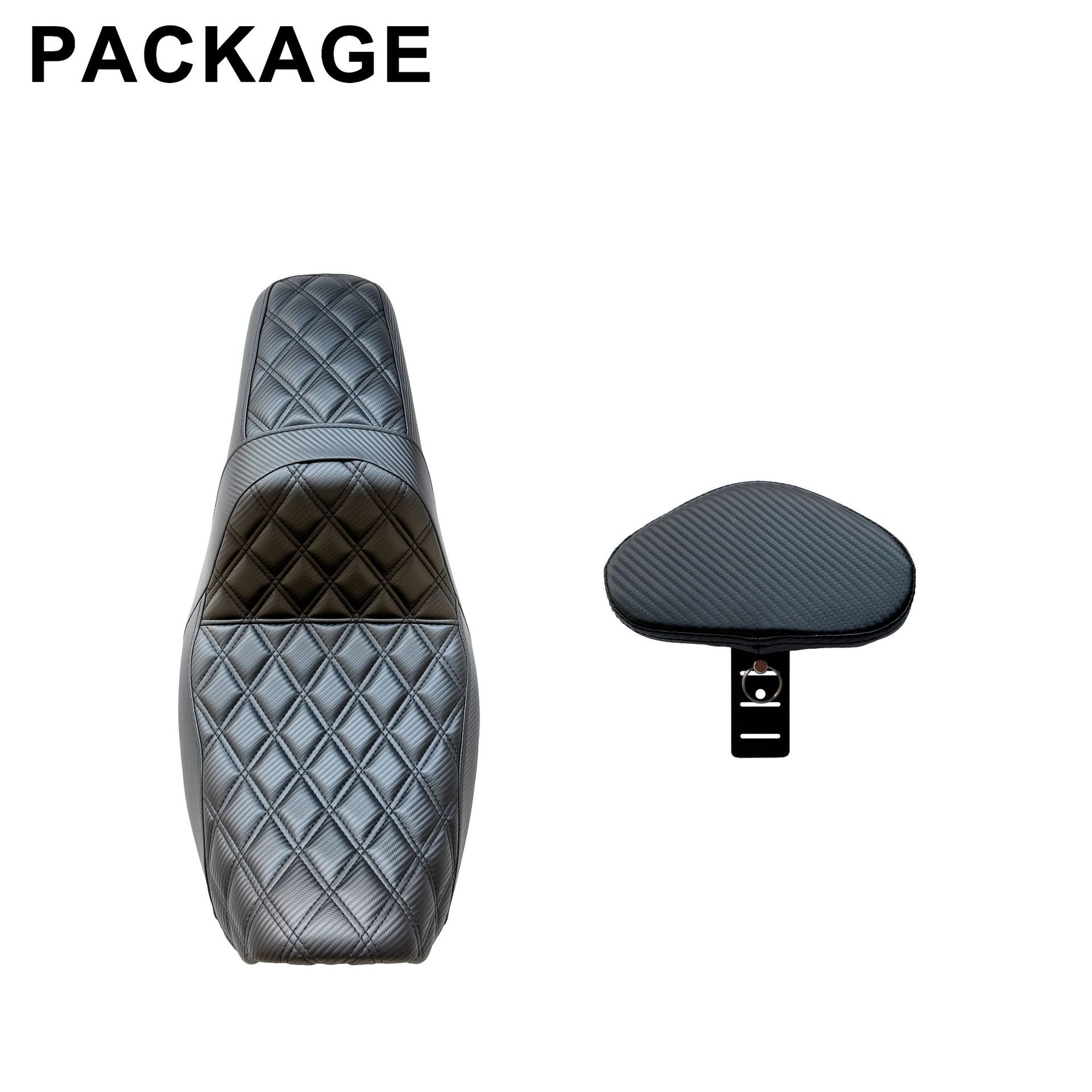 Motorcycle Seat Cushion Suitable for Harley 06-17 Dyna Road King Street Biker Step Seat Cushion with Detachable Small Backrest
